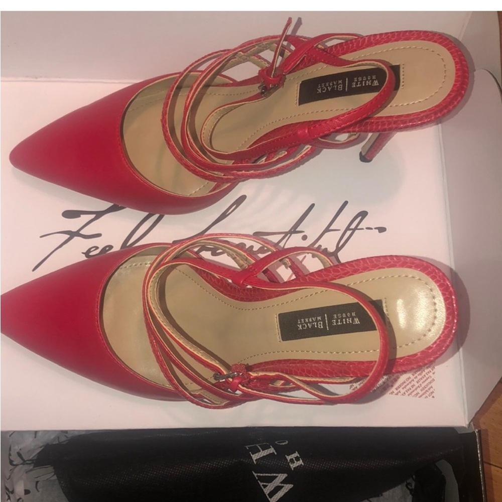 Women's White House Red Strappy Heels